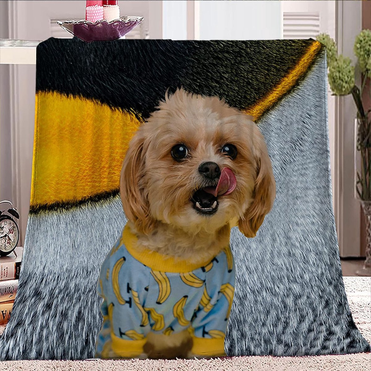 deken Queen Size - veelzijdige deken voor bed pluizige zachte grote plaid picknick deken grijs hond 100% microfiber 220x240cm