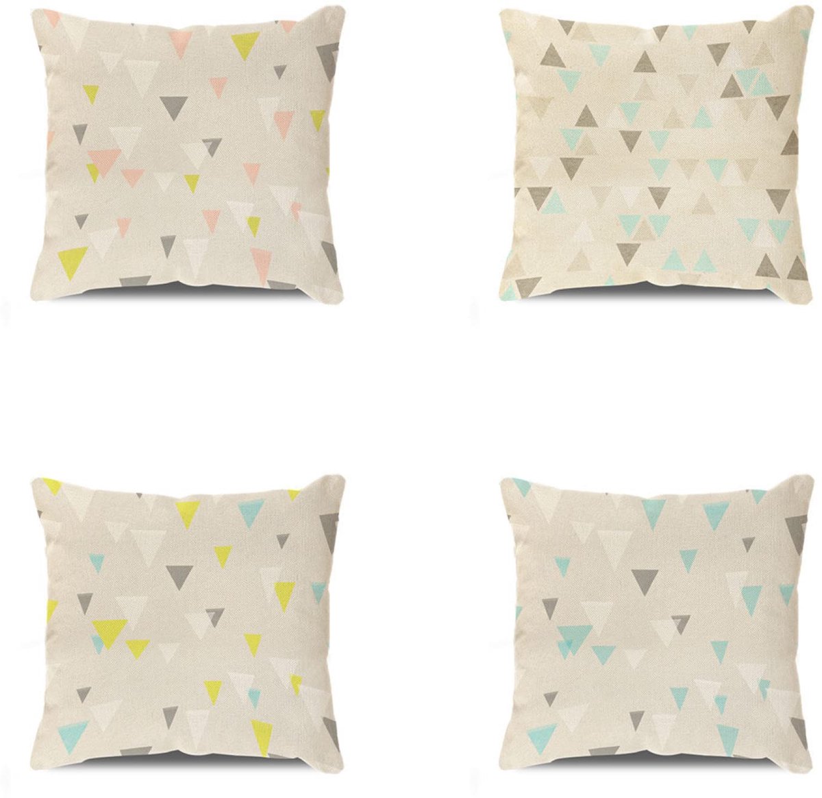 Set van 4 kussenslopen 60 x 60 cm (23,6 x 23,6 inch) linnen kussensloop decoratieve vierkante bank kussensloop, slaapkamer indoor outdoor kussenhoes voor woondecoratie gunst met onzichtbare rits (beig