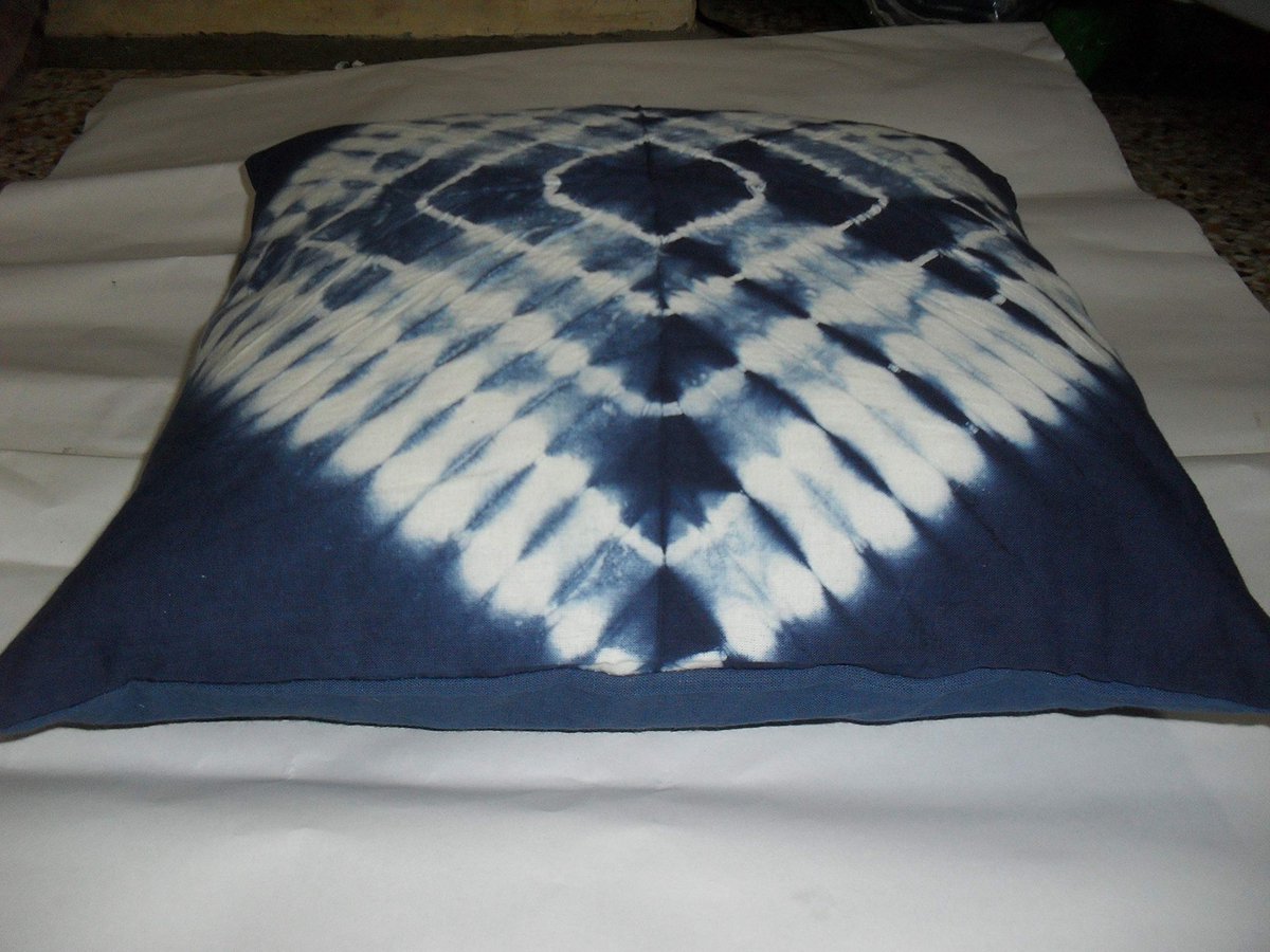 Kussenhoes, (maat 16x16) Tie Dye Shibori Kussenhoezen, Indigo Blauwe Kussenhoezen, Decoratieve Katoenen Gooi, Shibori Sofa Kussenslopen (1)