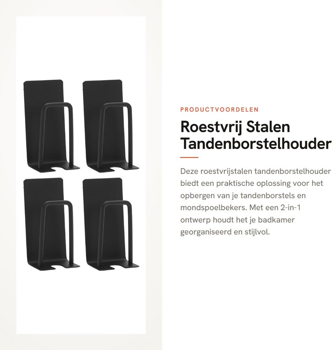 Dailygoods- Tandenborstelhouder 2-in-1 - Wandgemonteerde Bekerhouder - Roestvrij Staal - Zelfklevende Tandenborstelstandaard - Badkamer Accessoires - Hygiënisch Ontwerp - Badkameraccessoire
