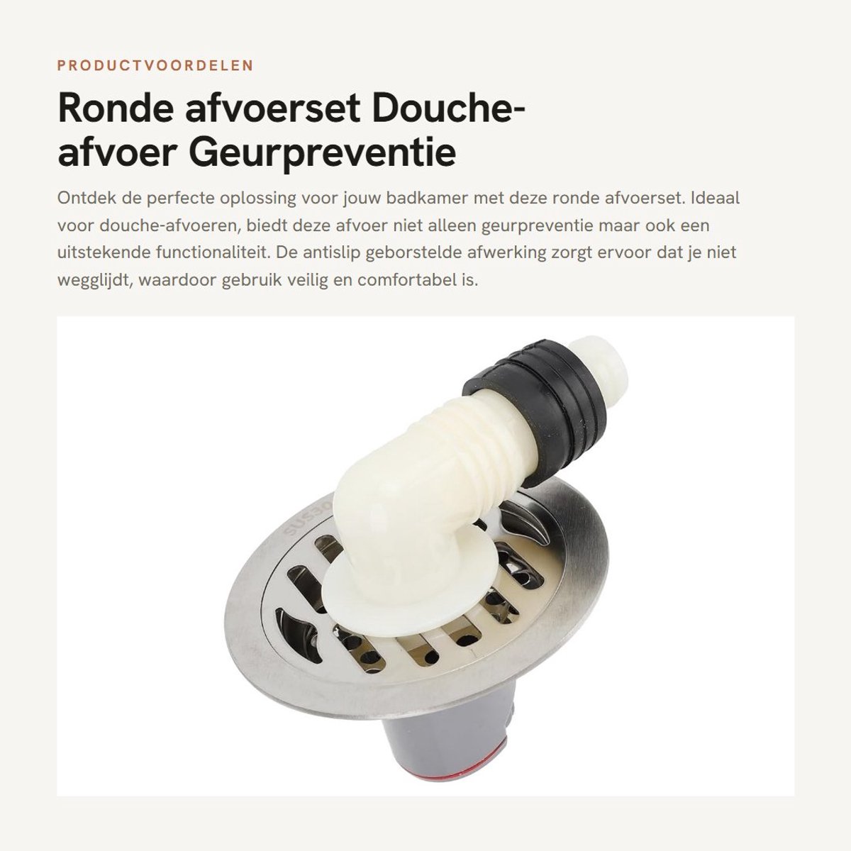 Dailygoods- Afvoerset 10 cm - Roestvrij Staal - Douche-afvoer - Badkamer-haarzeef - Antislip - Gemakkelijk schoon te maken - Vloerafvoer