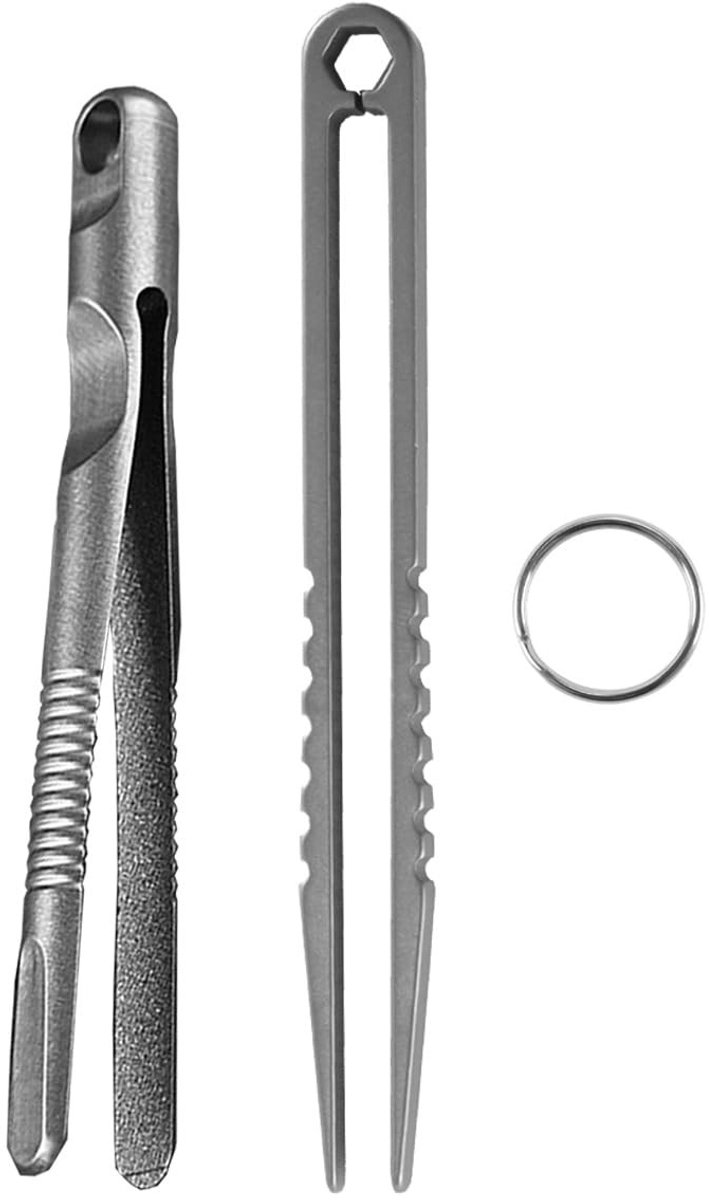 Dailygoods- Pincetset - 2-delige Titanium - Ultralicht - Ergonomisch - Precisie/Splinterverwijderaar - Draagbaar - Pincet