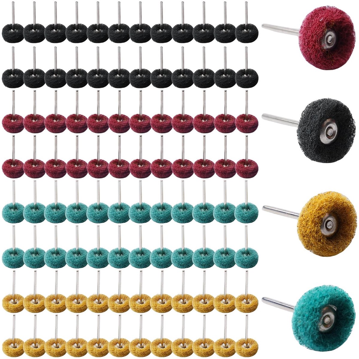Dailygoods - 100 Stuks Schuurmiddel Polijstschijven Set voor Dremel - Voor Metaalbewerking