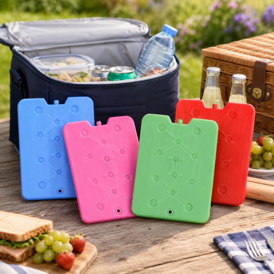 Excellent Houseware Koelelement Ice Pack - groen - plat - polyethyleen - 900 gram - 32 x 25 x 1 cm - schijf — afbeelding 5