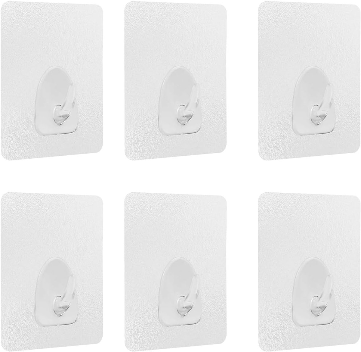 6 transparante kunststof haken, waterdichte zelfklevende haken voor keuken en badkamer, zonder beschadigingen, kleine kleefhaken