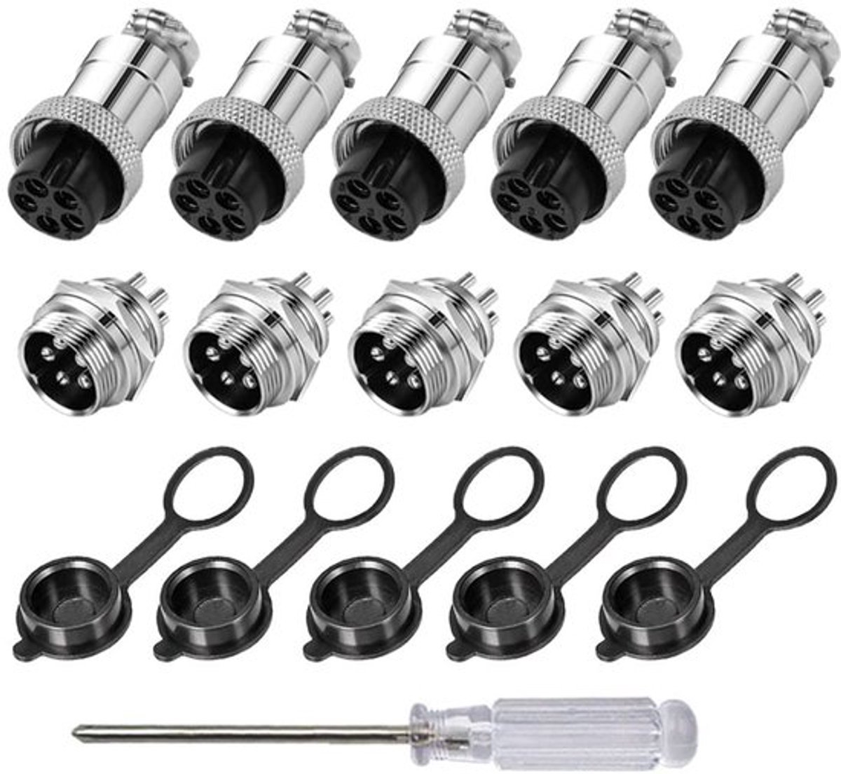 Allecto - 5-polige Gx16 Aviation stekkers - Luchtvaartstekkers