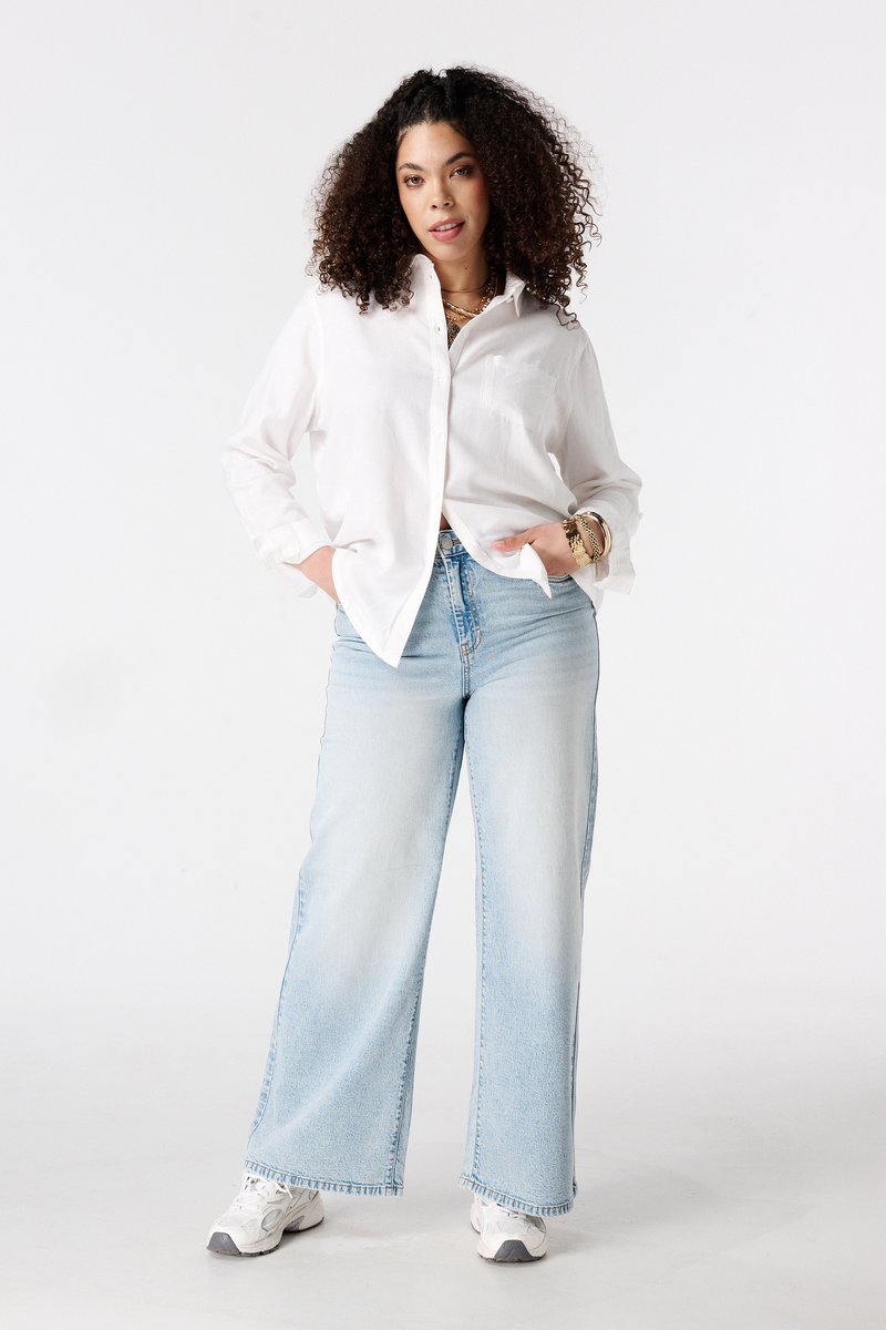 MS Mode Jeans Wide leg jeans met hoge taille