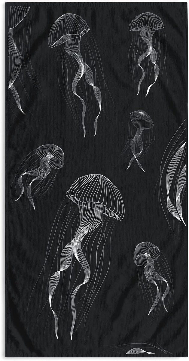 Strandlaken groot 90x180 cm Strandlaken 100% katoen Badstof Velours Badlaken Onderhoudsvriendelijk Zacht en absorberend Sneldrogend Strand Handdoek donkerblauw Kwal