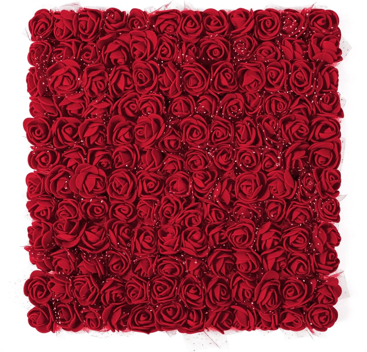 Kunstrozen donkerrood, 144 stuks mini-schuimrozen om te knutselen, kleine nepbloemen voor doe-het-zelf, bruiloft, Valentijnsdag, decoratie, 2,5 cm nepbloemkoppen