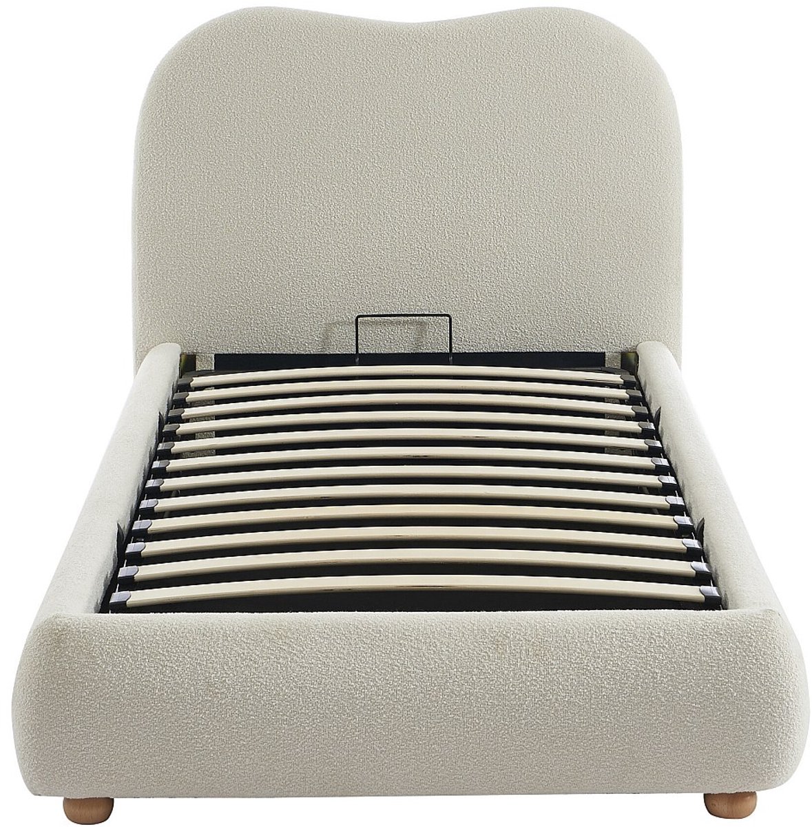 Vente-unique Bed met opbergruimte stof wit 90 x 200 cm