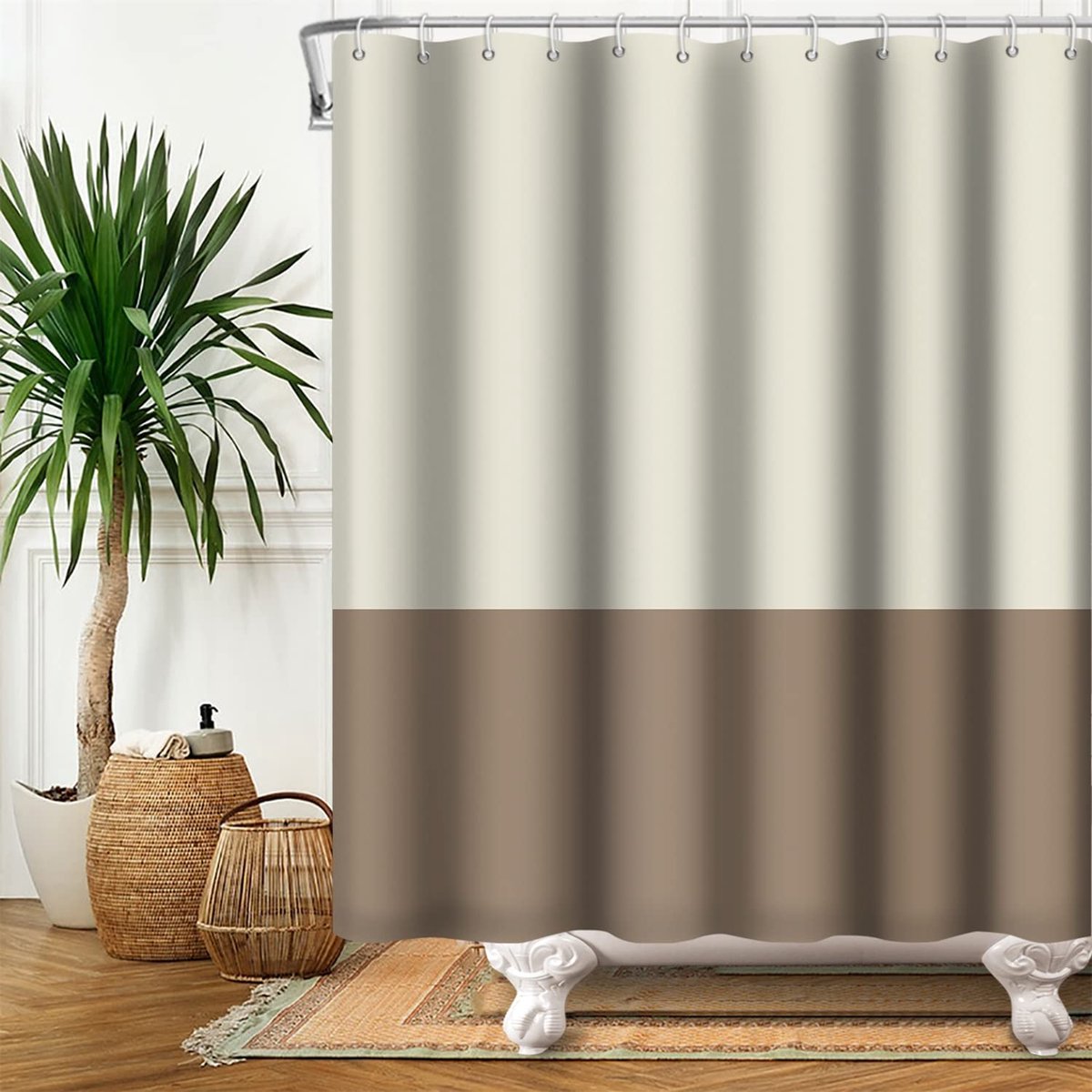 Gordijn eenvoudig thema badgordijn traditionele badkuip gordijn stof polyester waterdicht voor badkamer keuken decor met haken