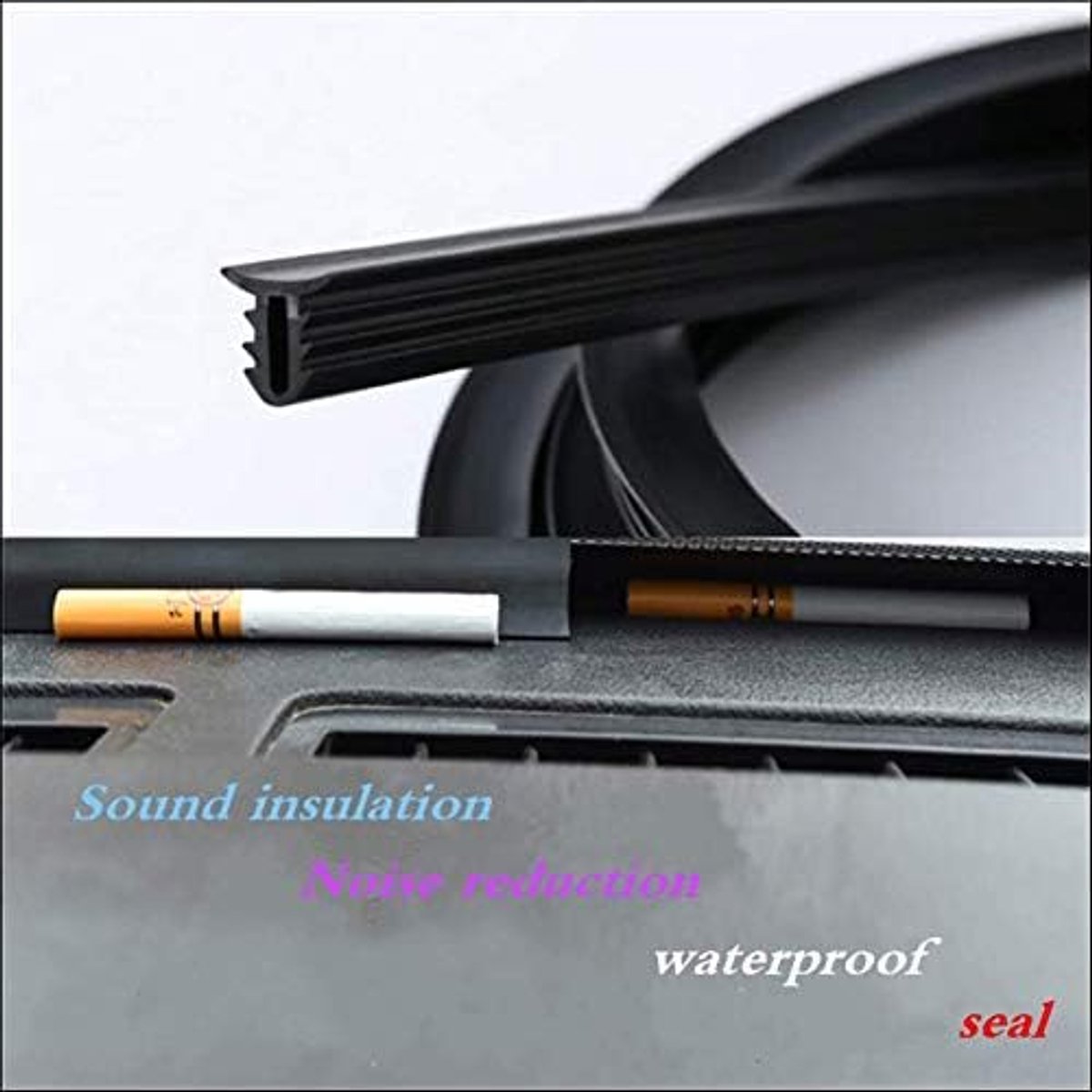5.24ft (160cm) Voorruitafdichting Tochtstrippen Rubberen Afdichtstrip Trim Cover Autovoorruit Weerafdichting voor Auto Voorruit Achter, Schuifdak, Schuifdeuren, Schuifdeuren
