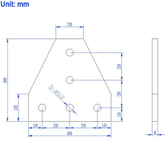 2020, T-vorm, 5-gaats, 90 graden buitenverbindingsplaat met M5 x 8 mm schroeven en T-moeren voor 20 x 20 mm serie aluminium extrusieprofiel, 8 stuks/pak (zwart-2020 T-vorm) — afbeelding 2