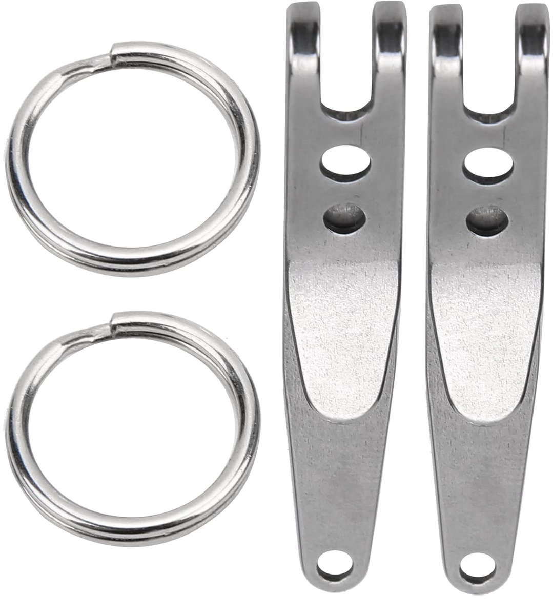 Karabijnhaak Clip Sleutelhangers, Sleutel Riem Houder Roestvrij Staal Outdoor Riem Clip Snelle Gesp Sport Tool Wandelen Kamperen Klimmen Accessoires voor Sleutels Zaklampen 1.6x0.3in Zilver