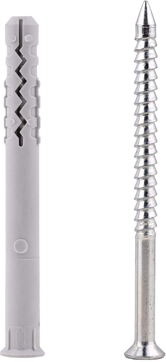 Snel te monteren slagplug met schroef, trechter - 10 x 100 mm - 5 stuks - Pluggen met schroef om in te slaan - Pluggen om in te spijkeren - van kunststof
