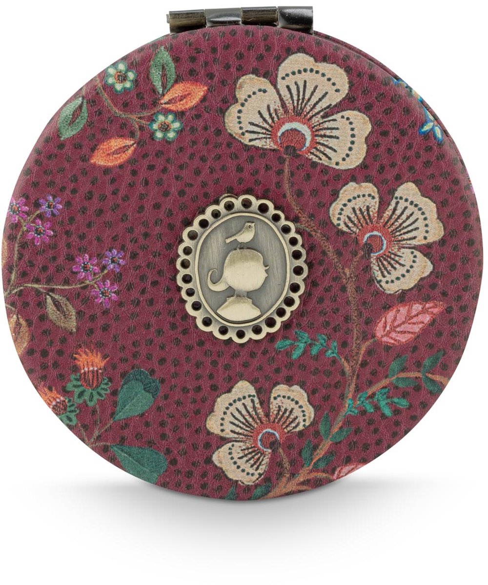 Pip Studio - Spiegel - Flora Bangalore Mini - Donkerroze - 7x1x7cm