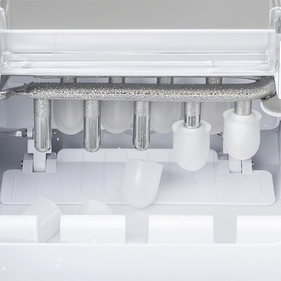 IJsblokjesmachine - 12kg per Dag - 2 Formaten IJsblokjes - IJs Binnen 13 Minuten - Compact voor op Aanrecht (Zilver) — afbeelding 4