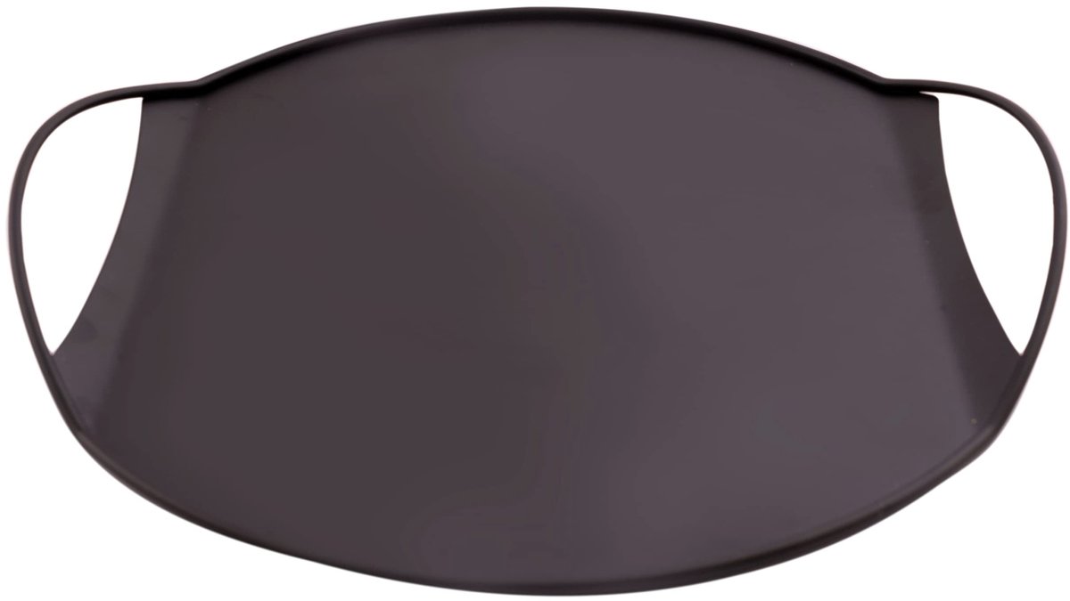 Dienblad met handvaten, dienblad koffietafel, rond, mat zwart, 35cm