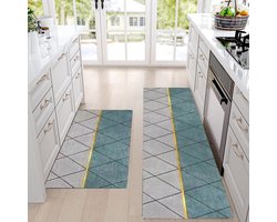 keukenloper,2 stuks antislip keukenmat sets, Nti-vermoeidheid keukentapijt, wasbaar,voor keuken, eetkamer, slaapkamer, badkamer