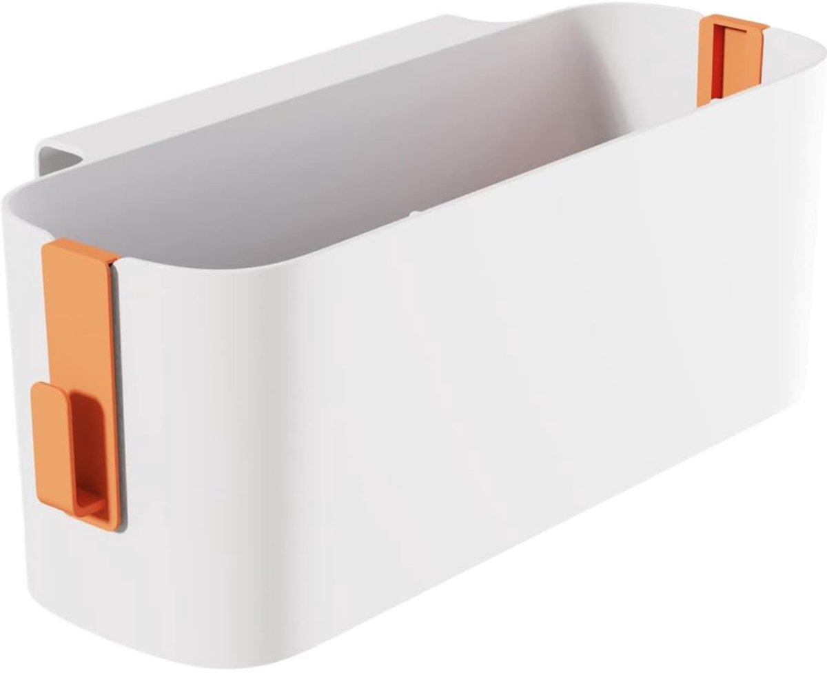 Bedorganizer om op te hangen, bedorganizer om op te hangen, voor familie, kantoor, slaapzaal, hangmanden met 2 afneembare haken, oranje