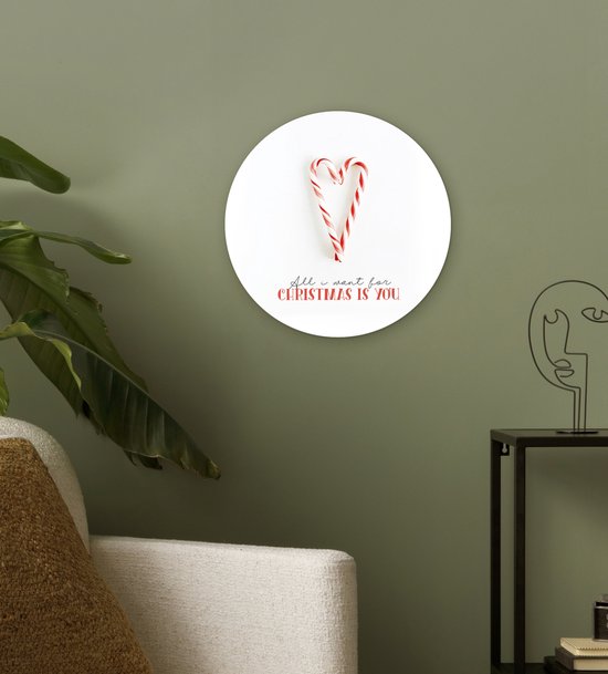 Wall Circle - Wall Circle Indoor - Noël - Snoep - Citation - ⌀ 30 cm - Décoration murale - Peintures Ronds