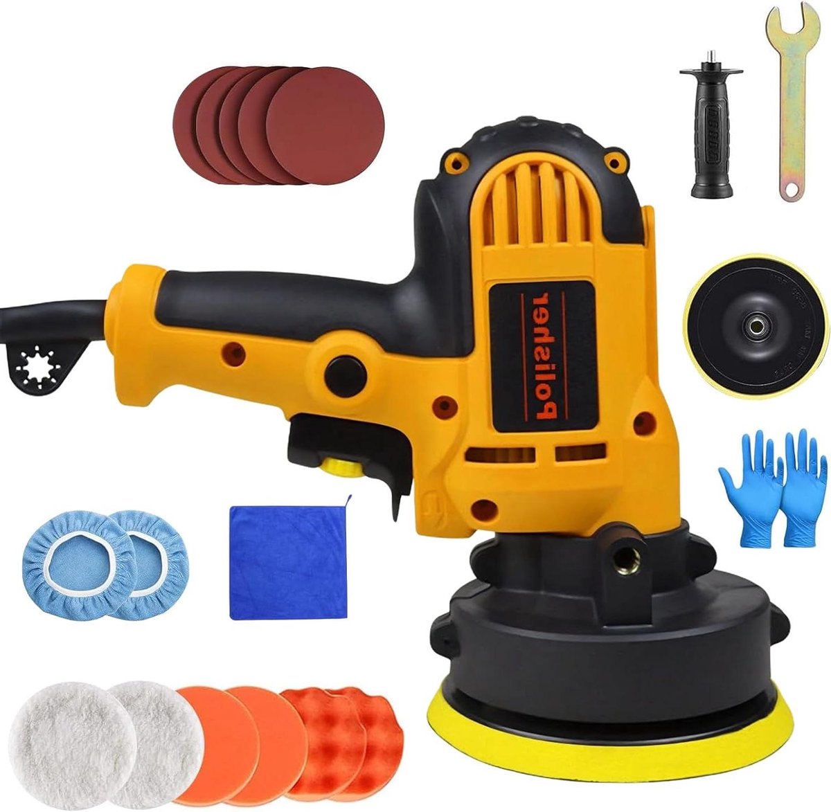 Polijstmachine Set - Schuurmachine Polijster - Auto Detailen - Variabele Snelheid - 700 Watt - Zwart
