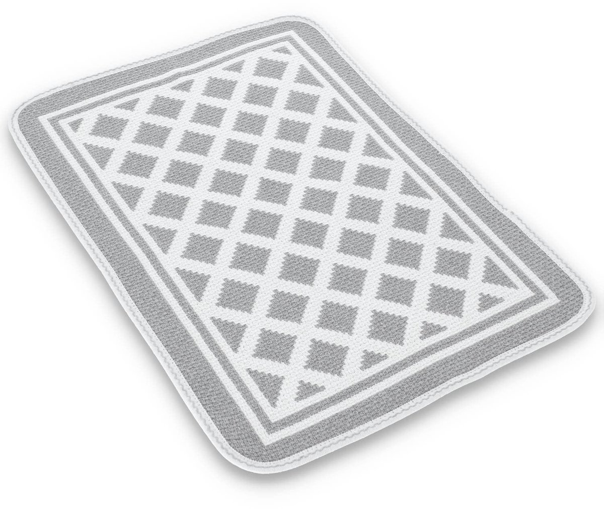 katoenen tapijt 50X75 cm. MILLEUSI Absorberend badkamertapijt, katoenen tapijt - GRIGIO