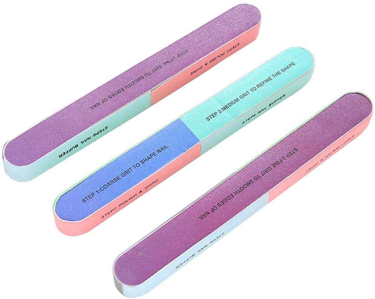 Dailygoods- Nagelvijl Professionele 17,5 cm - Wasbare Schuurbuffer - Manicure/Pedicure - Zeszijdige Polijstgereedschap - Duurzaam - Hoogwaardig Schuurpapier