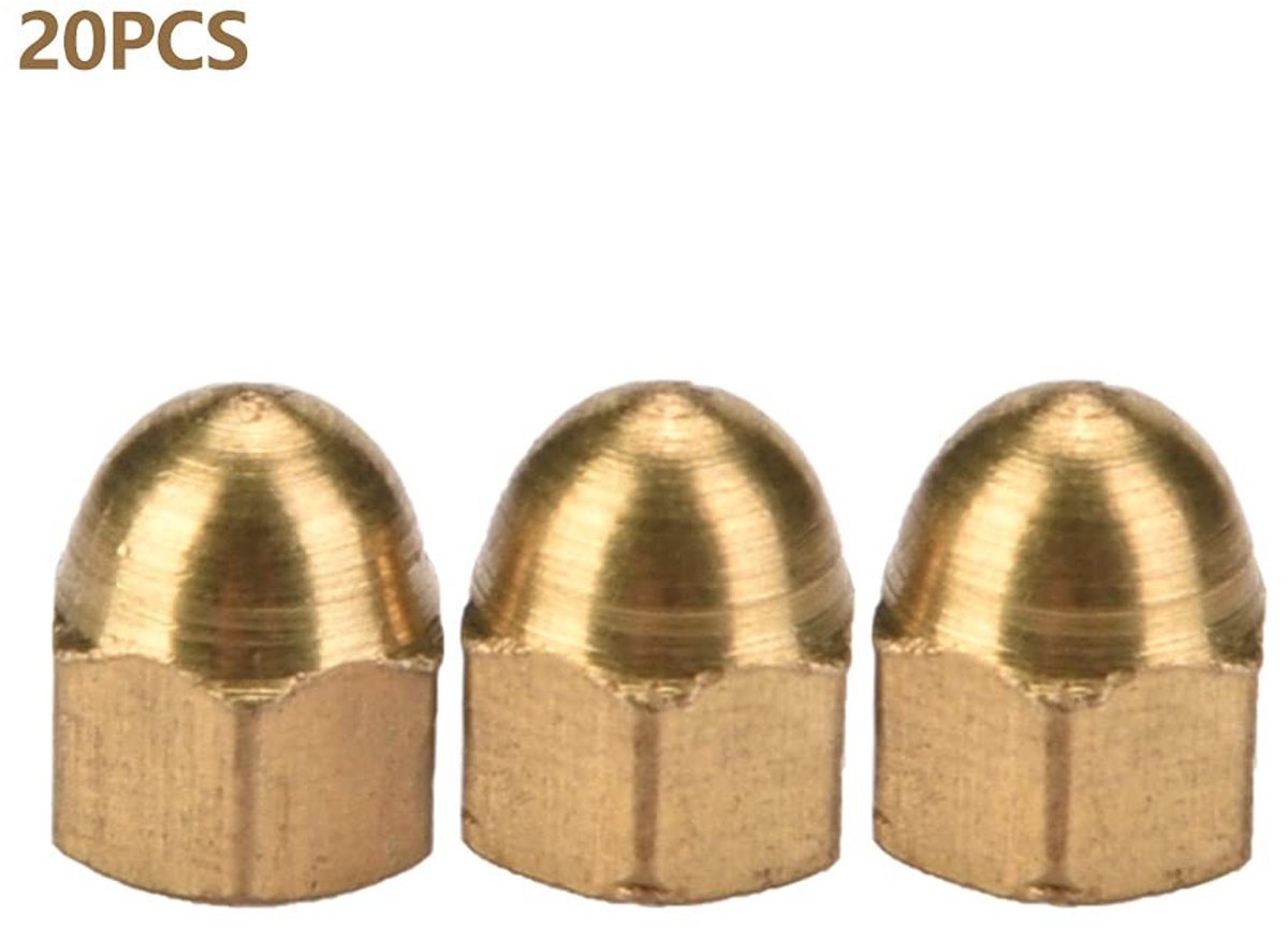 Dailygoods- Eikelmoer Set - Messing M3 20 Stuks - Bevestigingsmiddelen - Zeskantmoeren - Duurzaam - Voor Voertuigen - Bevestigingsmoeren