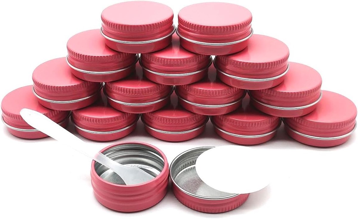 15 Stuks Roze Ronde Metalen Blikjes 15g voor Make-up, Cosmetica, Olie, Specerijen en Kaarsen