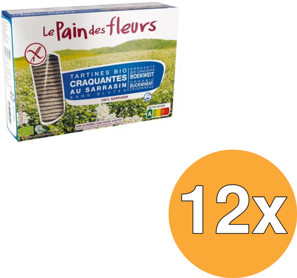 12x Le Pain Des Fleurs Boekweitcrackers Zonder Zout Bio (300 gr)