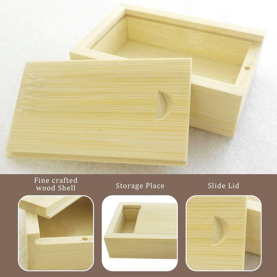3 stuks houten geschenkdoos, rechthoekig doosje, mini-geschenkdoos, sieradendoos, cadeauverpakking — afbeelding 2