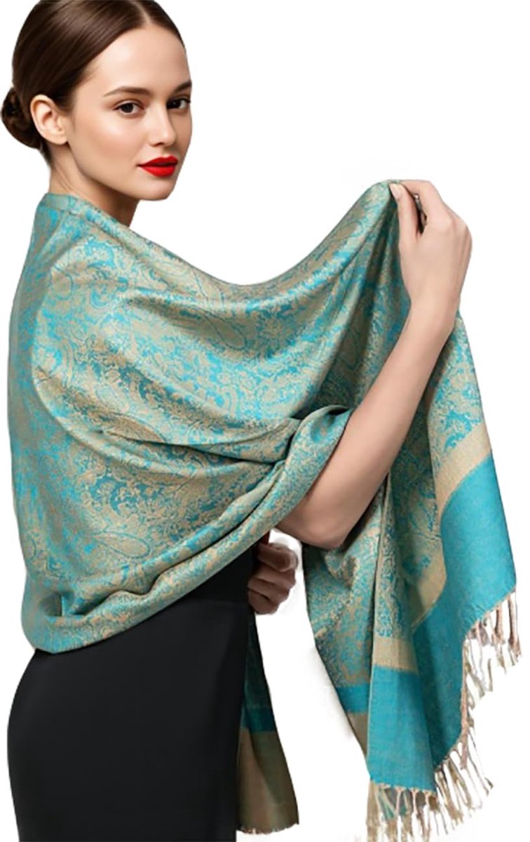 Girl Pashmina sjaal voor dames, elegante sjaal met bloemenpatroon in vele kleuren