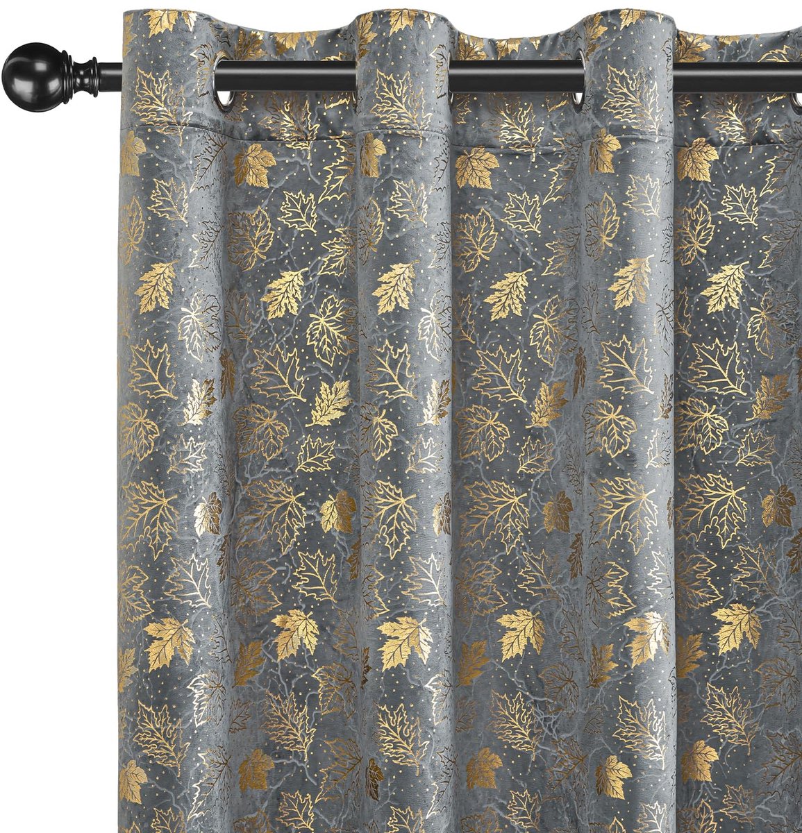 Gordijnen Set Van 2, 140x200cm, Ondoorzichtig Warmte-Isolerende Thermische Gordijnen Met Ringen, Geluidsbescherming, Voor Slaapkamer Woonkamer, Grijs