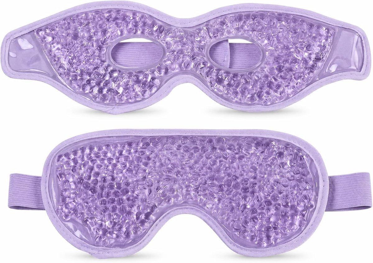 Koelmasker voor ogen, 2 stuks, herbruikbaar, verkoelend en verzachtend voor migraine, droge ogen en vermoeidheid