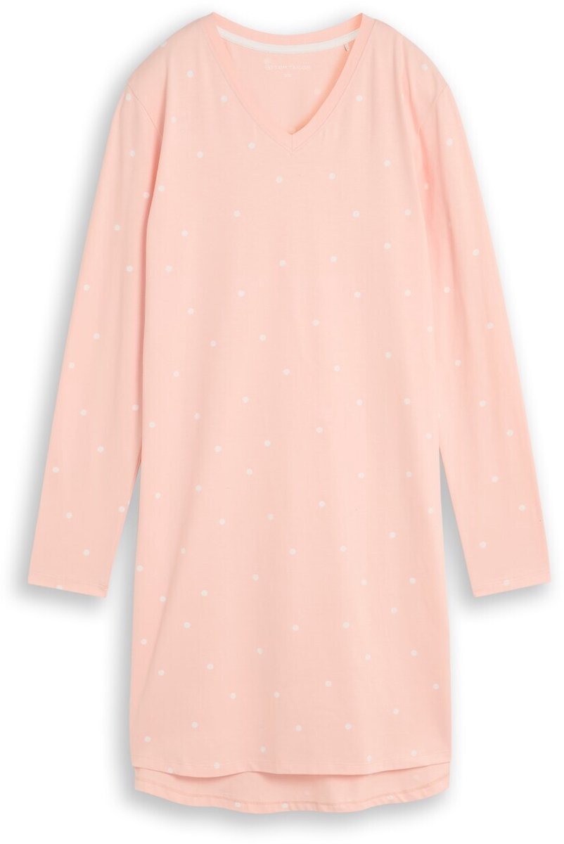 Tom Tailor - Nachtjapon met stippenprint van katoen - Maat 46 - red-light-dots