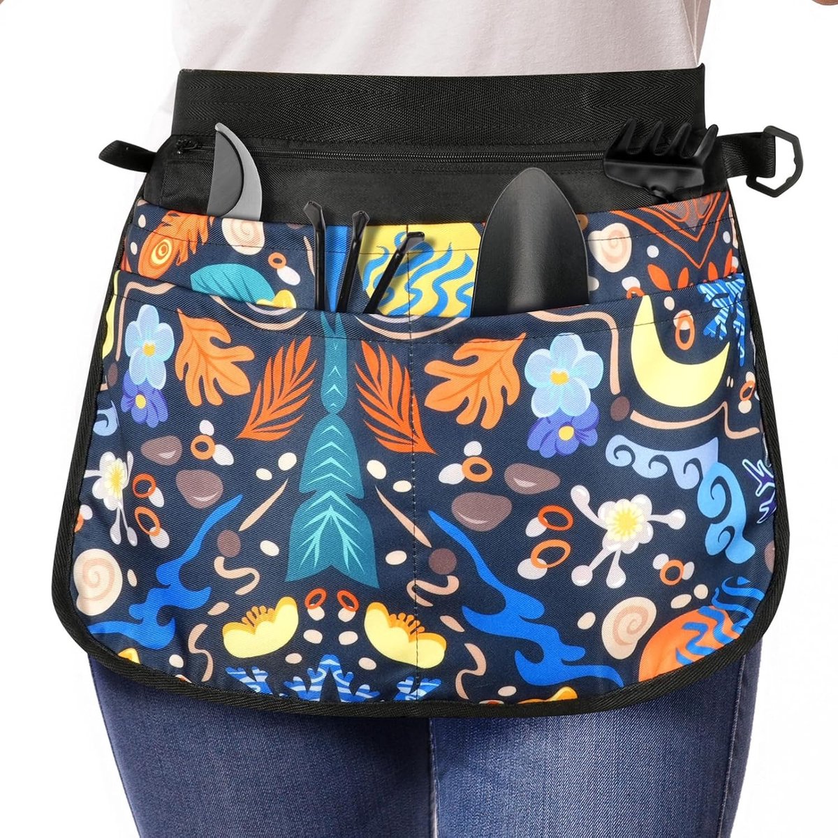 Praktische Tuin Schort met 5 Vakken - Unisex Halve Schort voor Tuinieren en Oogsten 42 x 31 cm