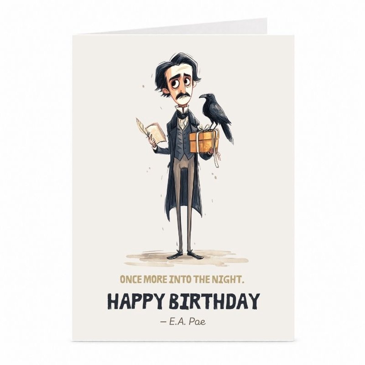 Edgar Allan Poe - Verjaardagskaart - JustTheCardGuy - A6 met envelop