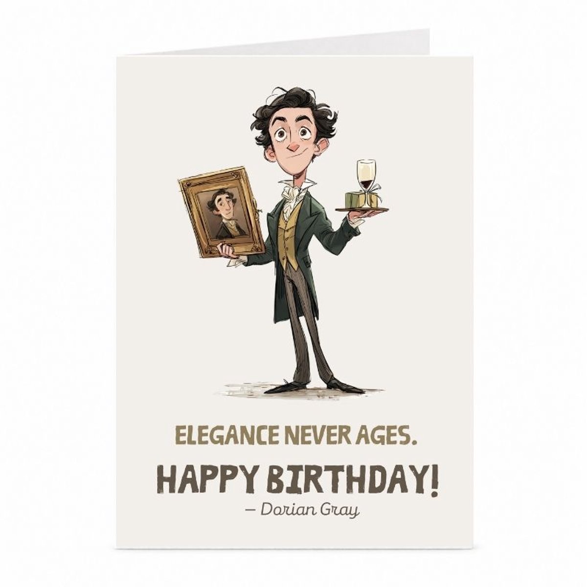Dorian Gray - Verjaardagskaart - JustTheCardGuy - A6 met envelop