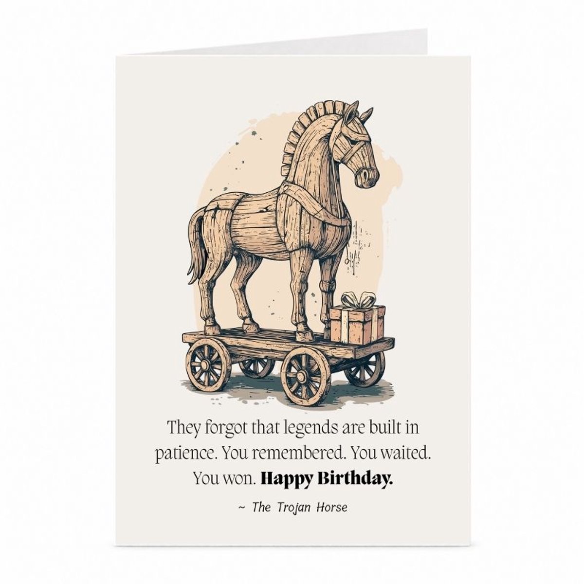 Trojaans Paard - Verjaardagskaart - JustTheCardGuy - A6 met envelop