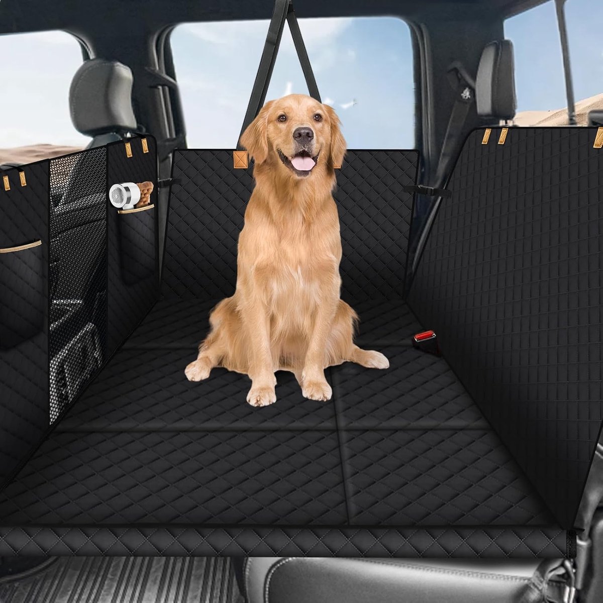 Lekeinchi Dog Blanket Back Seat Dog Blanket with Six Sturdy Hardwood Plates and Seat Belts, Waterproof - ShopVlot