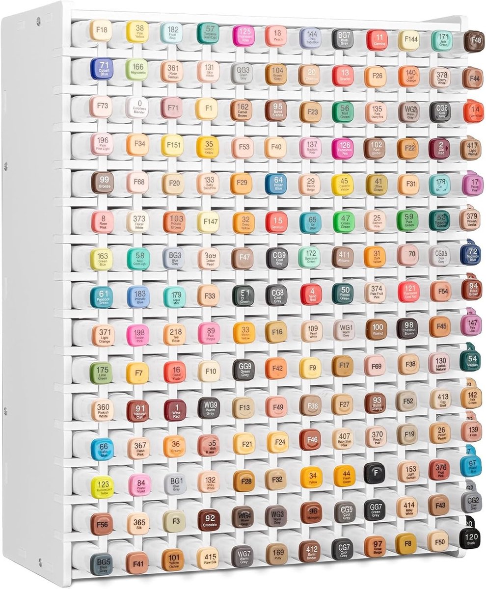 Efficiënte Opbergoplossing voor 180 Markers - Desk Organizer voor Kinderen, Geschikt voor Stiften, Waterverfkwasten en Kleurpotloden