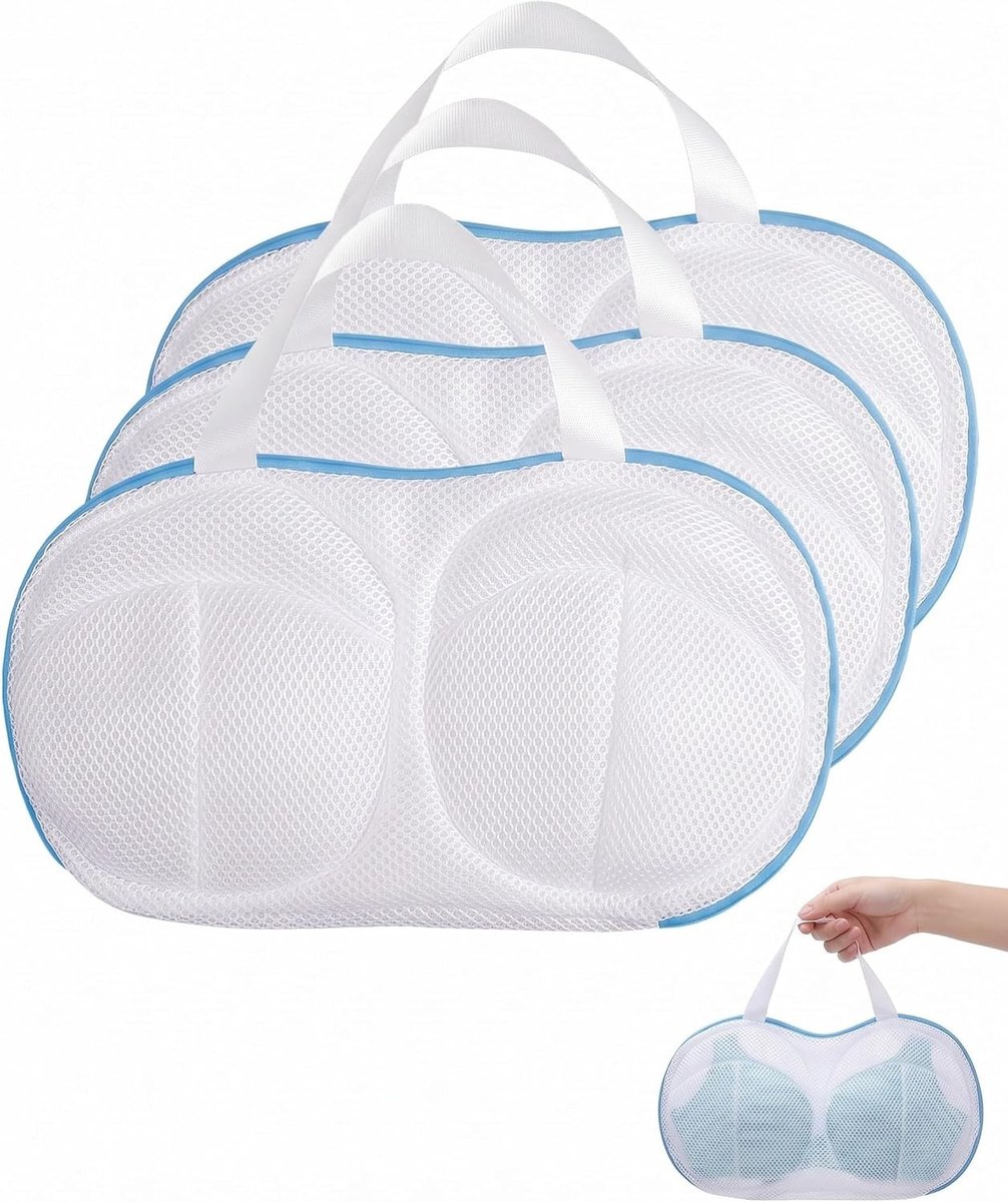 Set van 3 waszakken voor lingerie, 19 x 30 cm, met rits, ideaal voor bh's, ondergoed en delicate was. Bescherm je kleding in de wasmachine.
