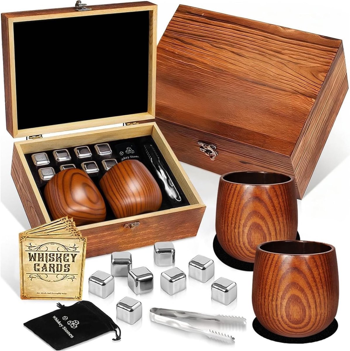 Handgemaakte whiskyglazen set, gepersonaliseerde bourbon drinkglazen, perfect cadeau voor mannen, echtgenoten, vrienden en verjaardagen, premium kwaliteit en unieke uitstraling