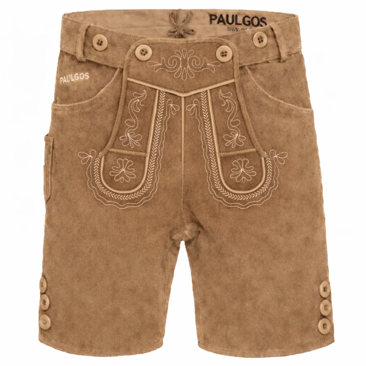 PAULGOS korte lederen heren-traditionele broek - HK2 - Echt leer - verkrijgbaar in 3 kleuren - maat 44 - 60