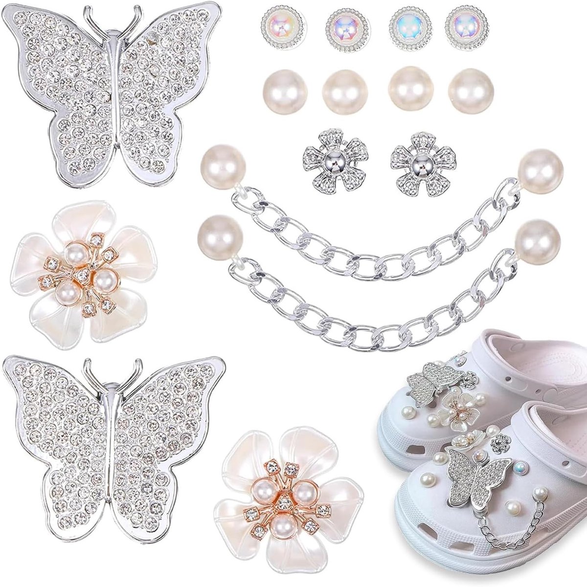 20 Stuks Rhinestone Schoenaccessoires, DIY Schoenversieringen en Schoenhangers voor Creatieve Decoratie