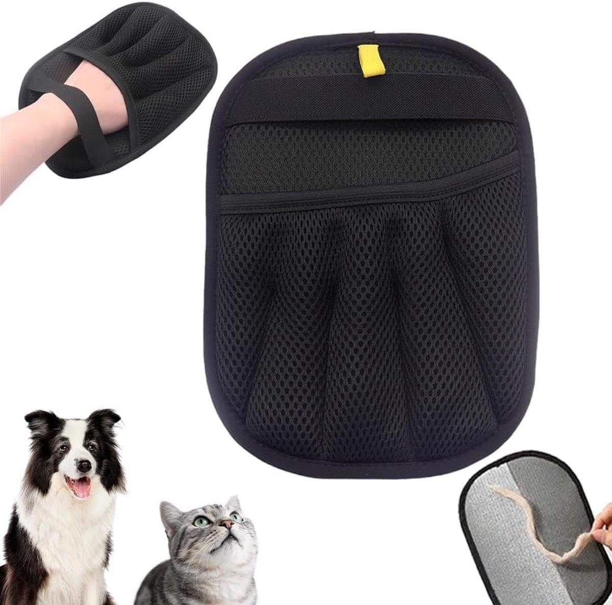 Honden- en kattenhaar verwijderhandschoenen, dubbele anti-statische handschoenen voor een verzorgde vacht en eenvoudig haarverwijdering