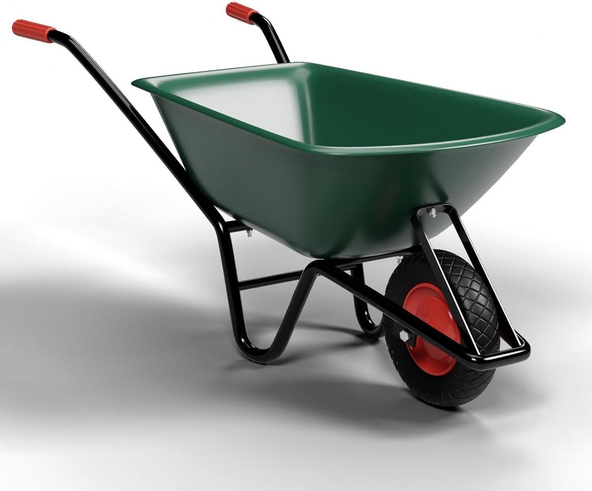 Kruiwagen - Transportkar Tuin - Zware Lasten Verplaatsen - Robuust Polypropyleen - 100 Liter Volume - Groen