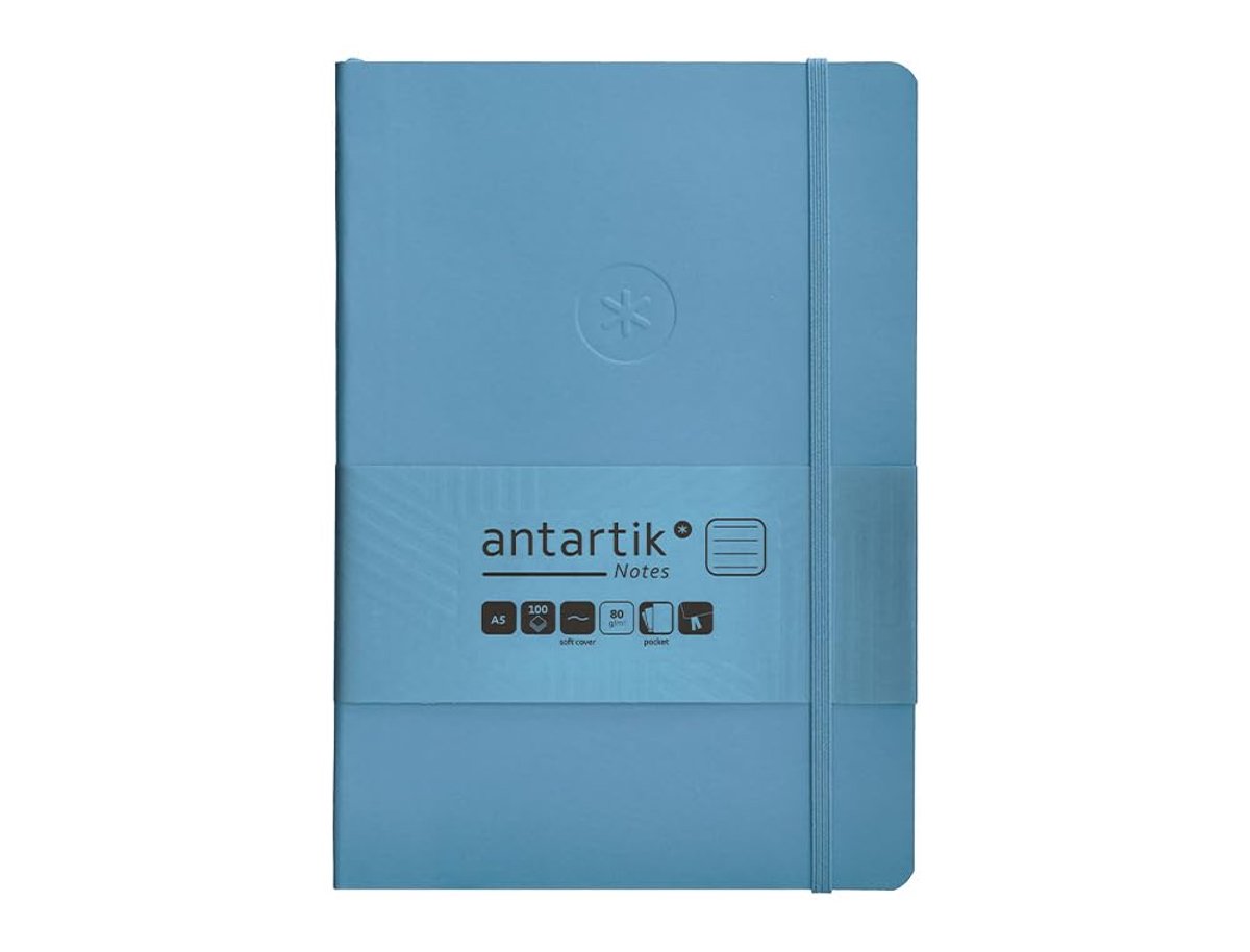 Notitieboek A5 - wit deksel - gestreept lichtblauw - ideaal voor notities - ShopVlot