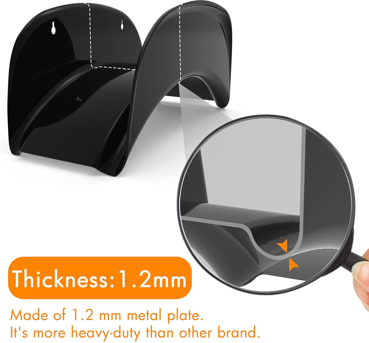 Tuinslanghouder 2-pack - stalen wandgemonteerd - zware zwarte uitvoering - perfect voor het ordenen van tuinslangen - ShopVlot